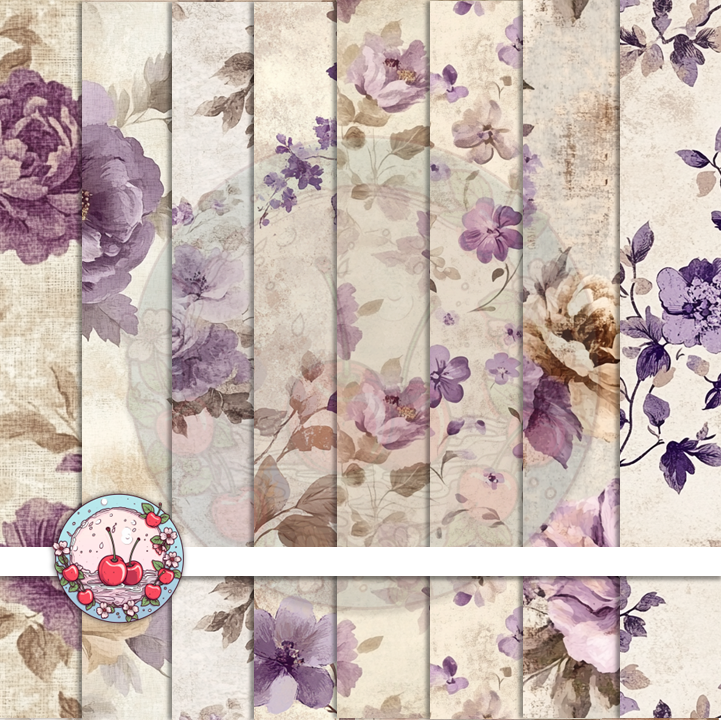 🧁 Vintage Blooms Scrapbook Kit – 100+ Floral Papers & Stickers | Printable 5 Junk Journal Ephemera